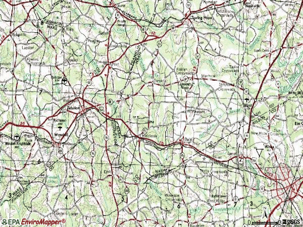Zip code 27597 topographic map