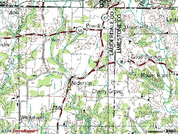 Zip code 35610 topographic map