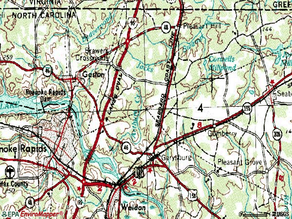 Zip code 27831 topographic map