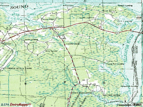 Zip code 27925 topographic map
