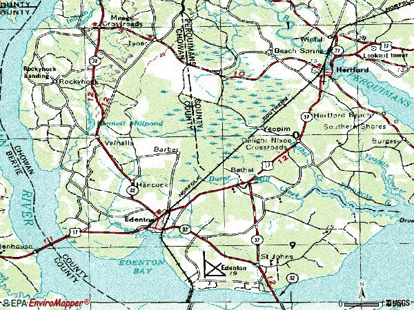 Zip code 27932 topographic map