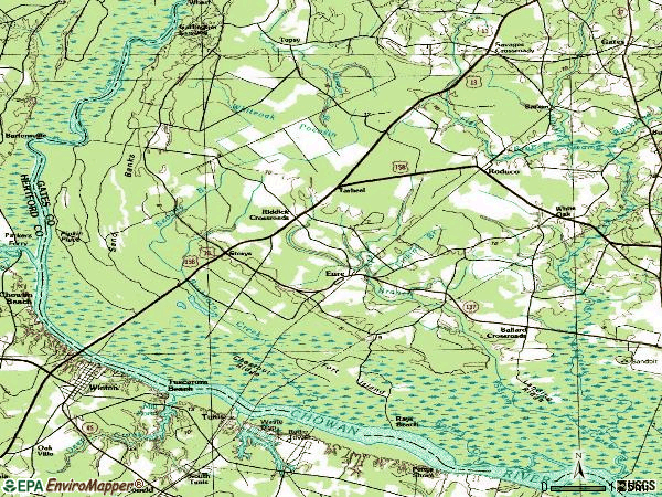 Zip code 27935 topographic map