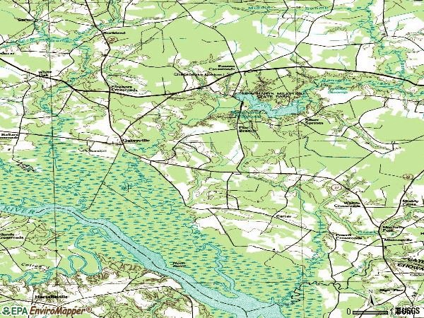 Zip code 27938 topographic map