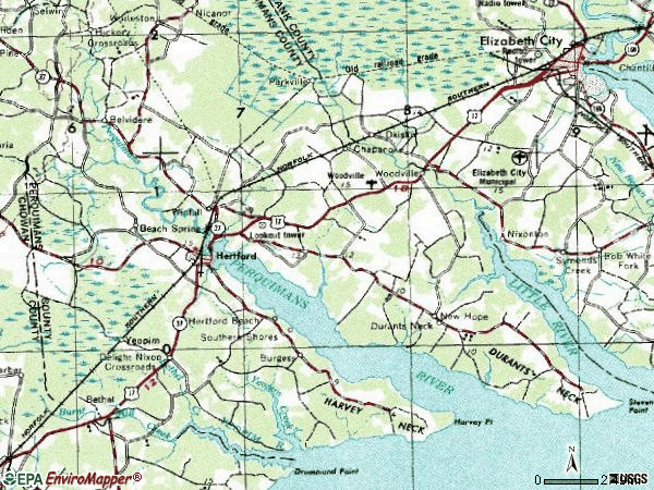 Zip code 27944 topographic map