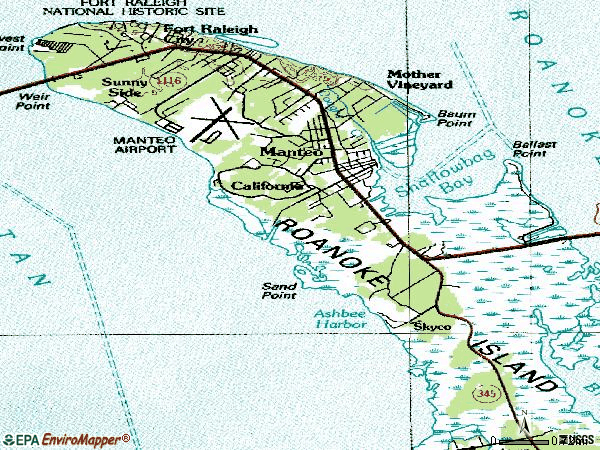 Zip code 27954 topographic map