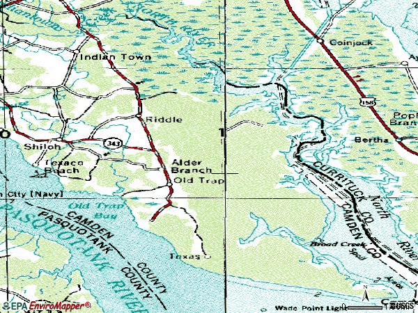 Zip code 27974 topographic map