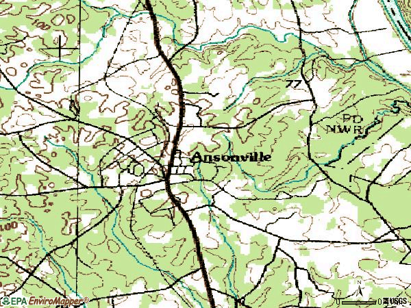 Zip code 28007 topographic map