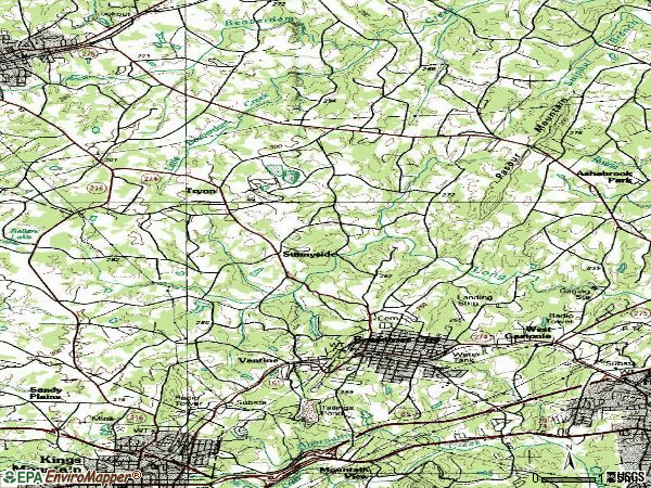 Zip code 28016 topographic map