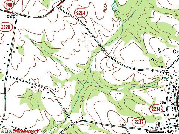 Zip code 28038 topographic map