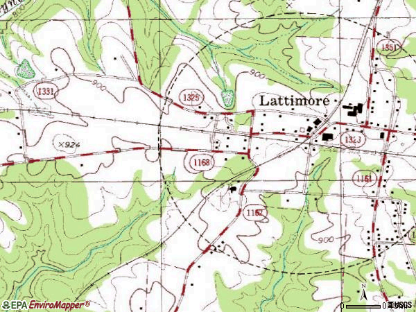 Zip code 28089 topographic map