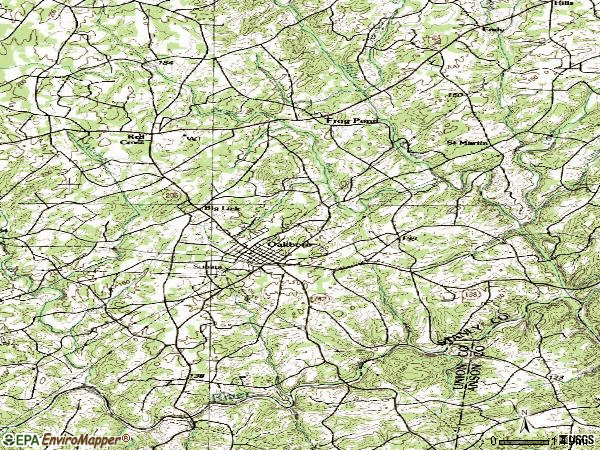 Zip code 28129 topographic map