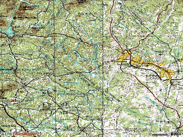 Zip code 28139 topographic map