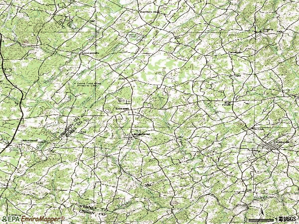 Zip code 28163 topographic map