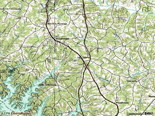 Zip code 28166 topographic map