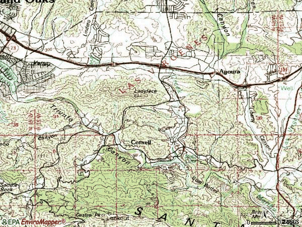 Zip code 91301 topographic map
