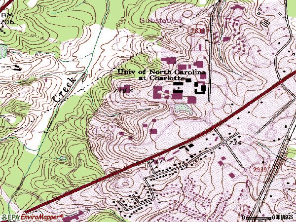 Zip code 28223 topographic map