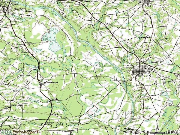 Zip code 28339 topographic map