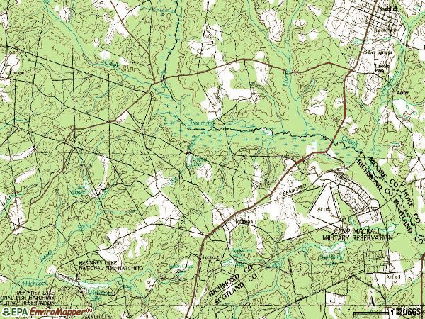 Zip code 28347 topographic map