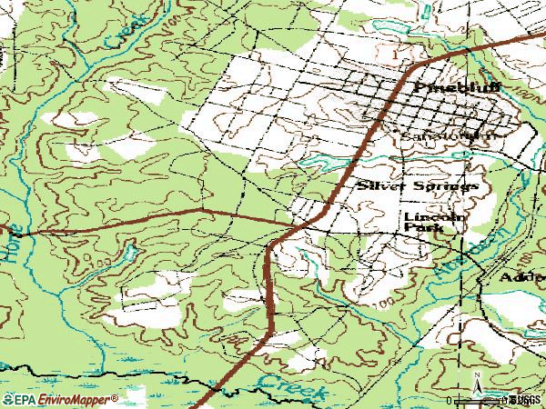 Zip code 28373 topographic map