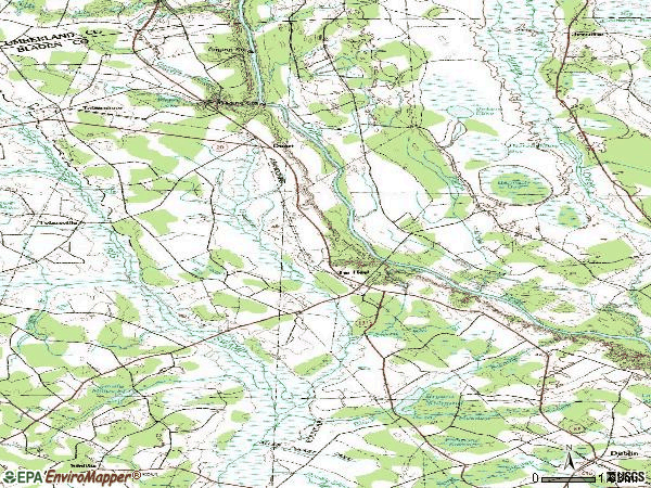 Zip code 28392 topographic map