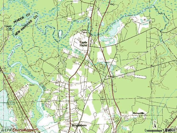 Zip code 28429 topographic map