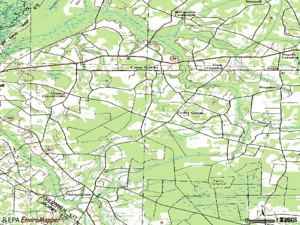 Zip code 28430 topographic map