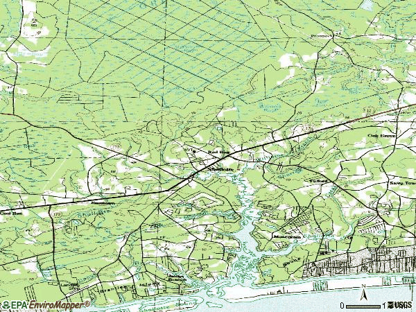 Zip code 28470 topographic map