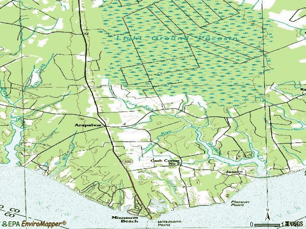 Zip code 28510 topographic map