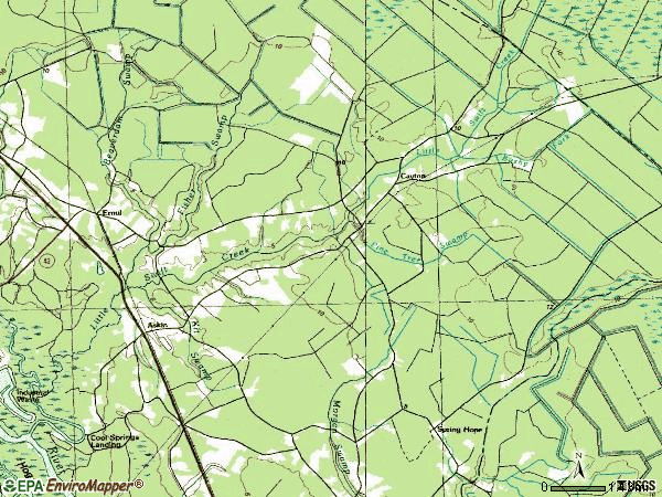 Zip code 28527 topographic map