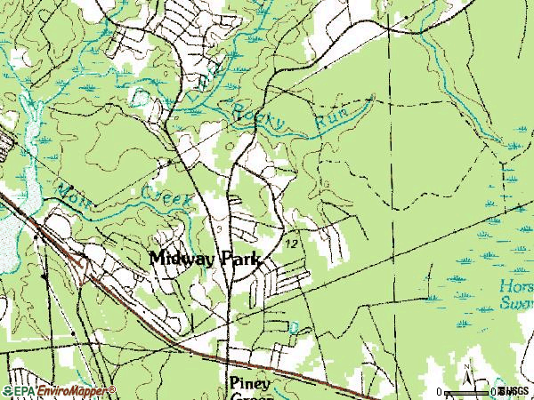 Zip code 28544 topographic map