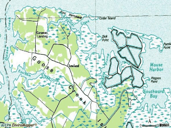 Zip code 28552 topographic map