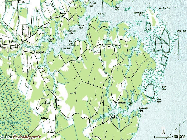 Zip code 28556 topographic map