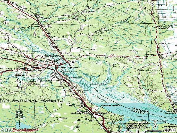 Zip code 28560 topographic map