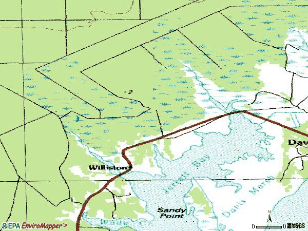 Zip code 28589 topographic map