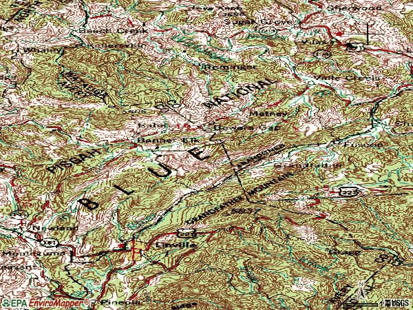 Zip code 28604 topographic map
