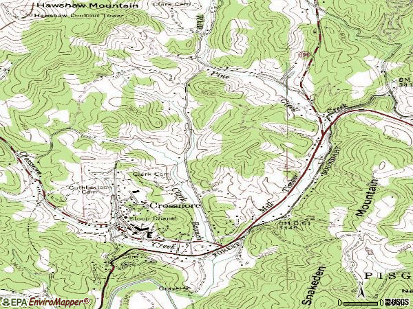 Zip code 28616 topographic map
