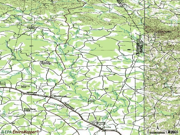 Zip code 28636 topographic map