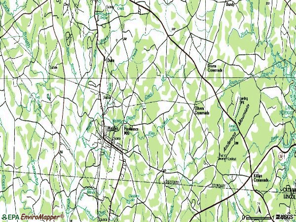 Zip code 28650 topographic map