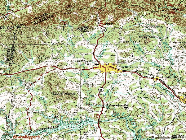 Zip code 28681 topographic map