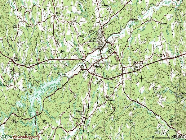Zip code 28697 topographic map