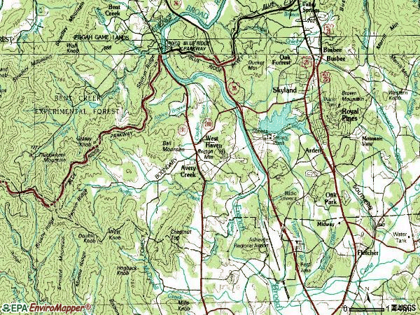 Zip code 28704 topographic map