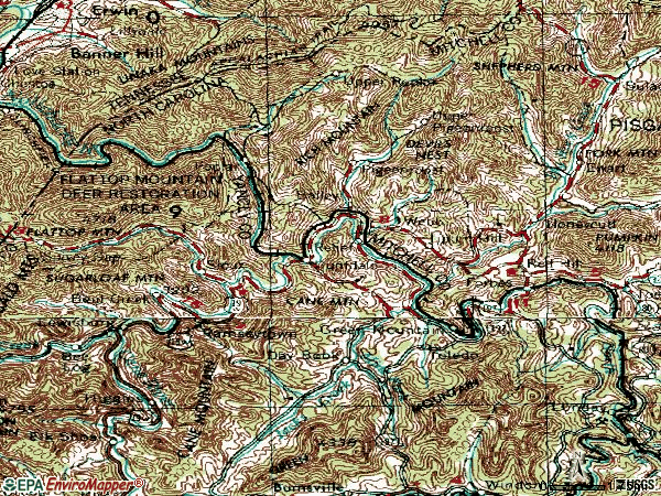 Zip code 28740 topographic map