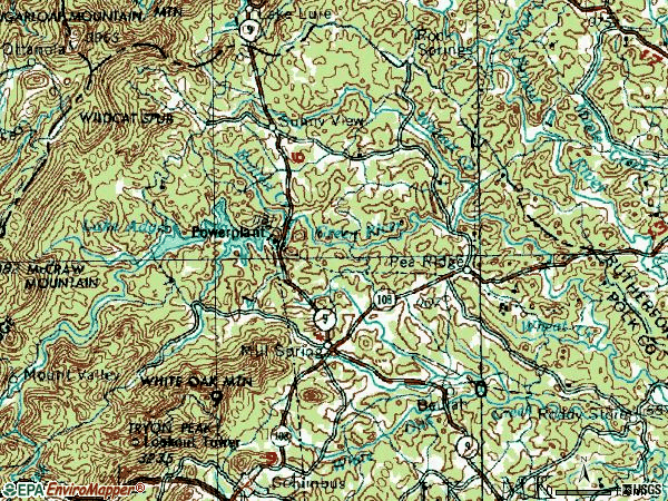 Zip code 28756 topographic map