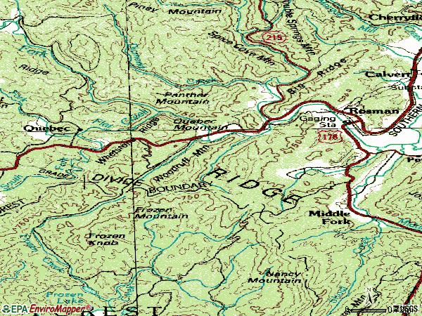 Zip code 28772 topographic map