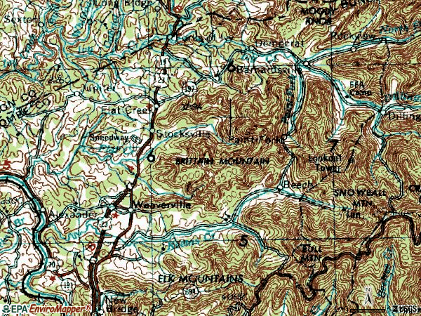Zip code 28787 topographic map