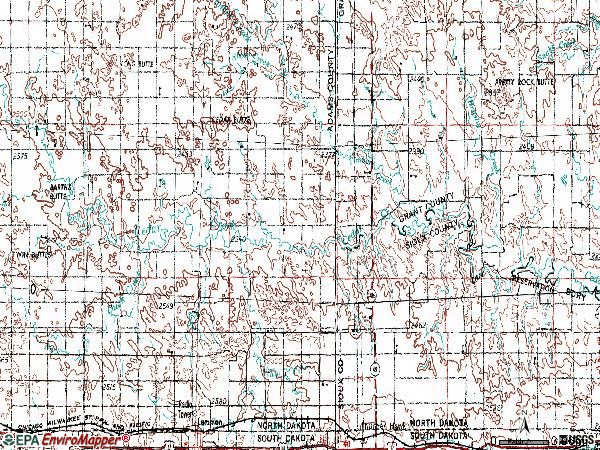 Zip code 57638 topographic map