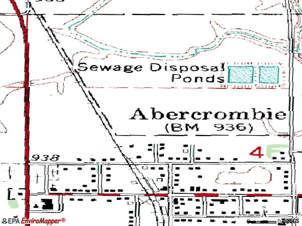 Zip code 58001 topographic map