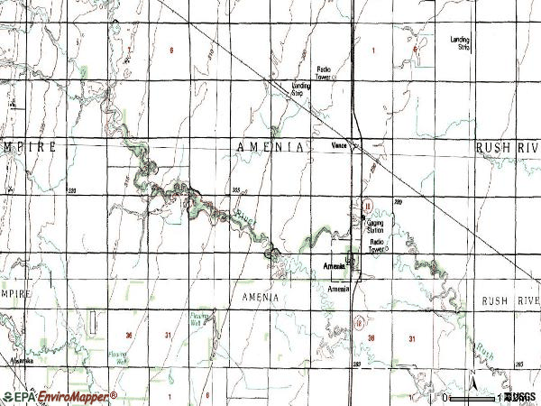Zip code 58004 topographic map