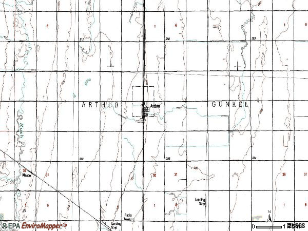 Zip code 58006 topographic map