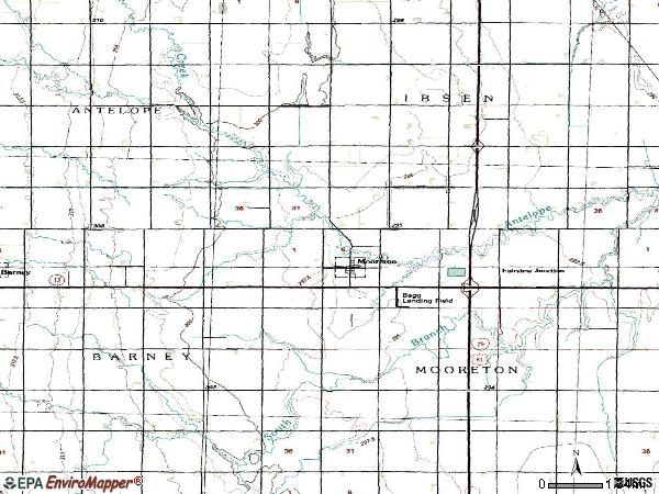 Zip code 58061 topographic map